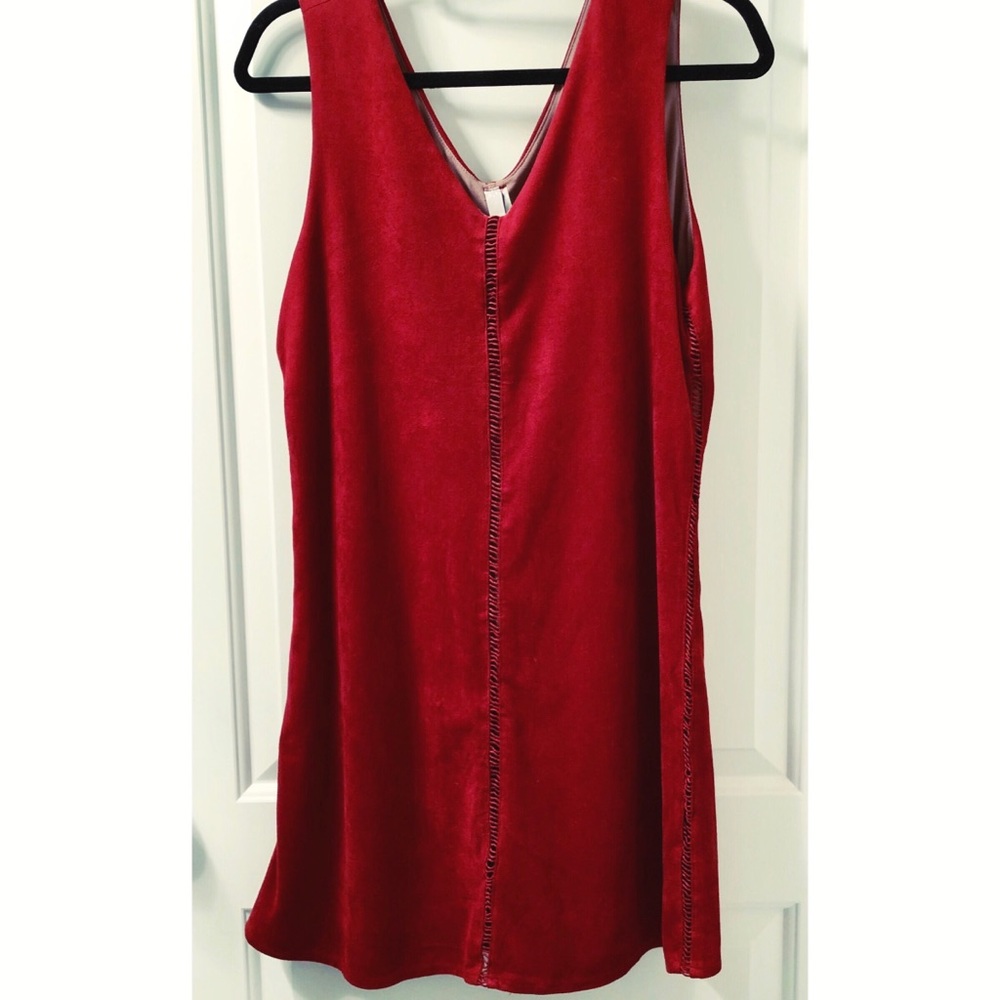 Deep Red Suede Tank Dress